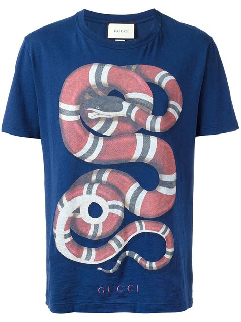 light blue gucci snake shirt